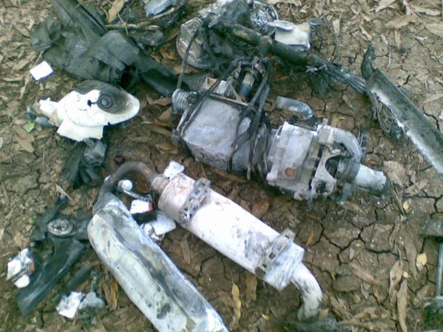 Wreckage from the drone crash (Image credit: @HSMPress1)